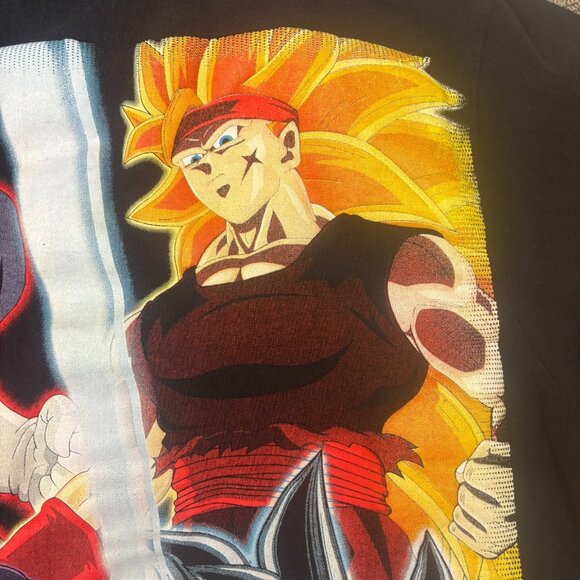DBZ Shirt Large Black All Over Graphic Print Anime Handmade Indie Artist Tee - Picture 14 of 16